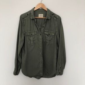 American Eagle Army Green Button Up